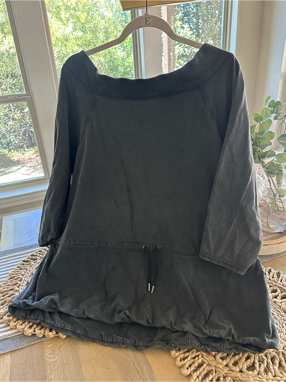 FP Movement Women’s Black Drawstring Hem Tunic Top
